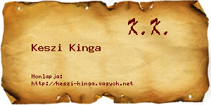 Keszi Kinga névjegykártya